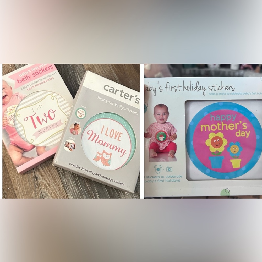 50%offw❤️ 3 box’s belly sticker Baby shirt Photographs Photo op prop